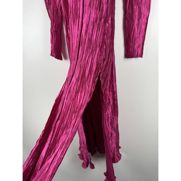 Laagam Arizona Dress Womens Medium Pink Open Back Maxi Textured Party Gown - Picture 10 of 12